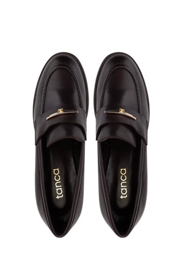  Tamer Tanca Kadın Hakiki Deri Kahverengi Loafer Ayakkabı