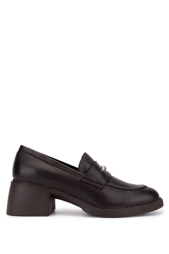  Tamer Tanca Kadın Hakiki Deri Kahverengi Loafer Ayakkabı