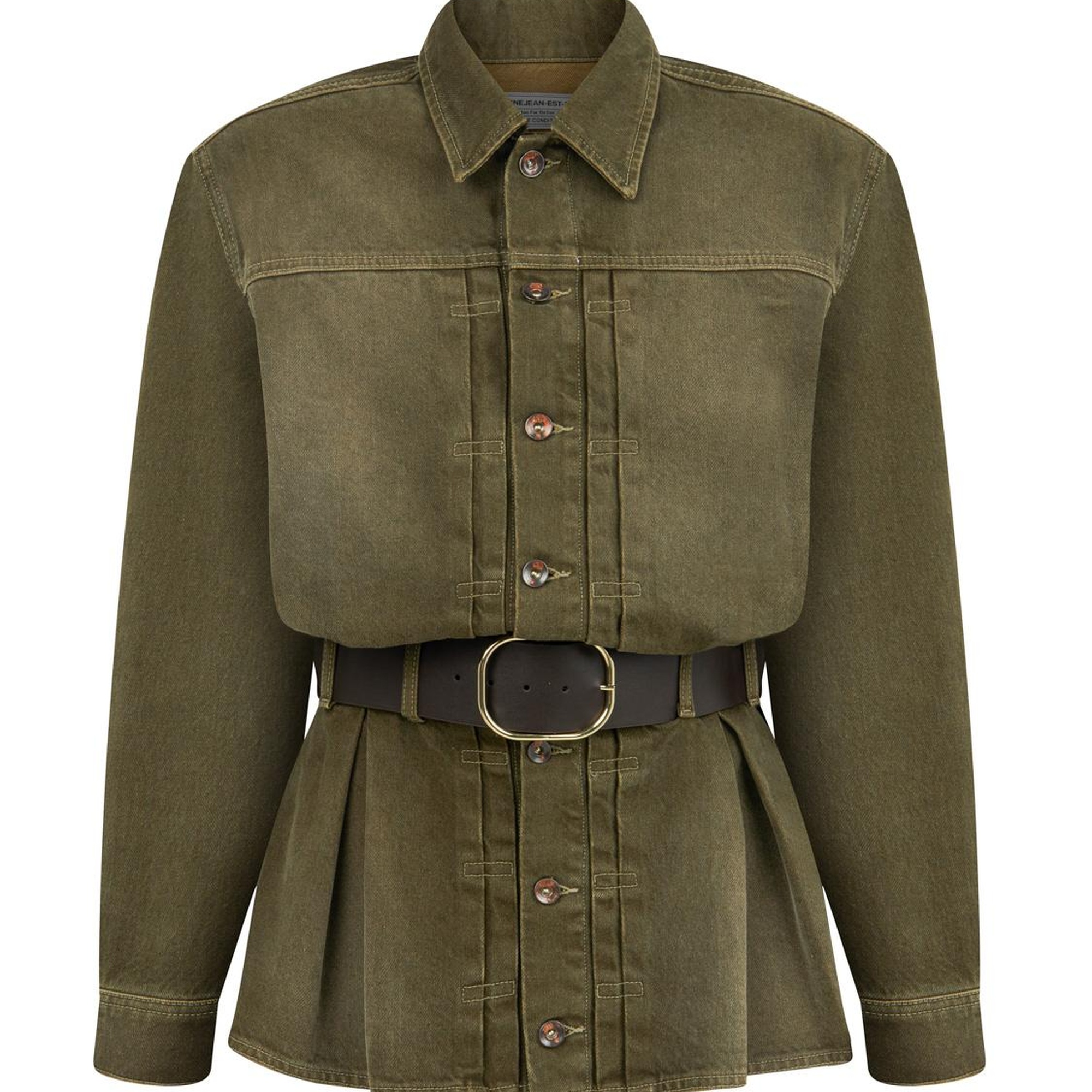 Gömlek Yaka Kemerli Mini Elbise