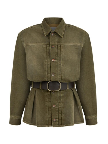  Gömlek Yaka Kemerli Mini Elbise