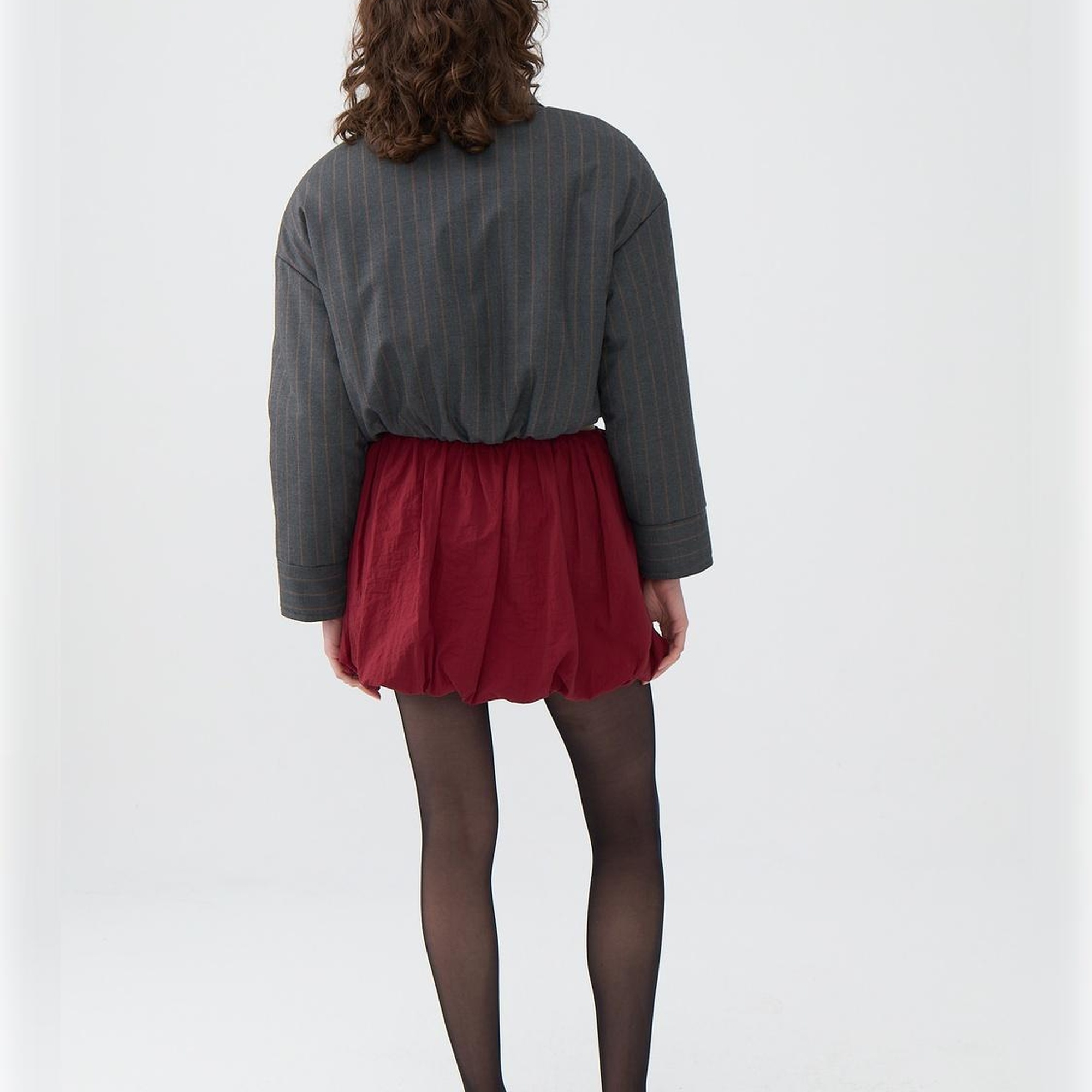 Çizgili Vatkalı Mont