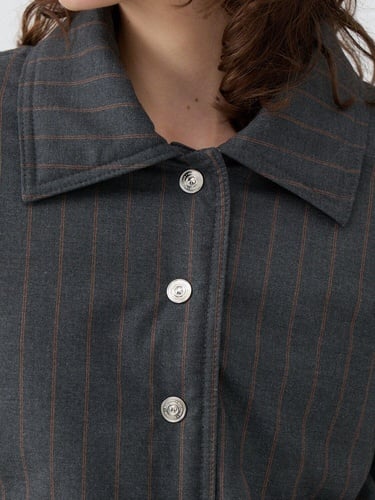  Çizgili Vatkalı Mont