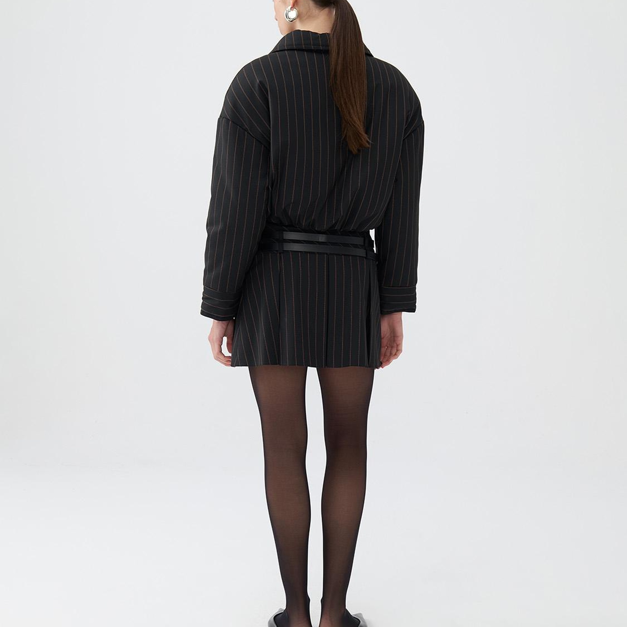 Çizgili Vatkalı Mont