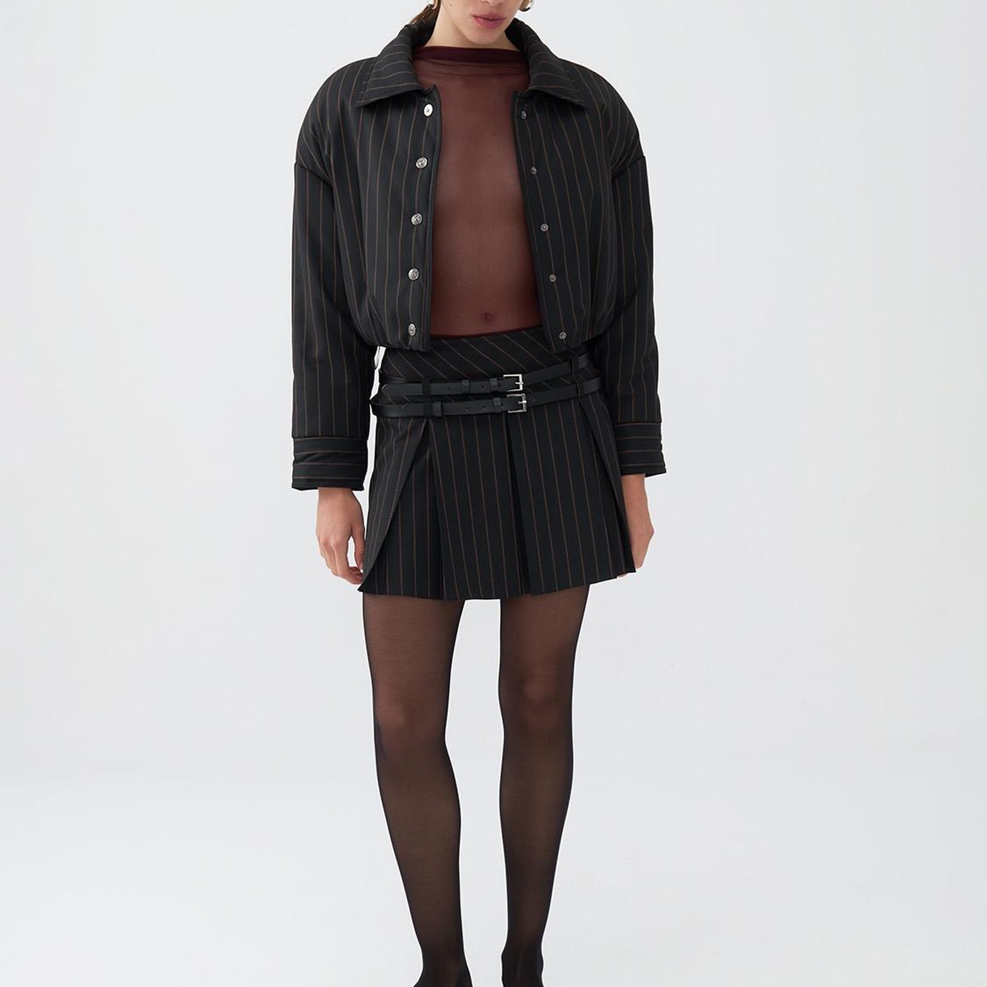 Çizgili Vatkalı Mont