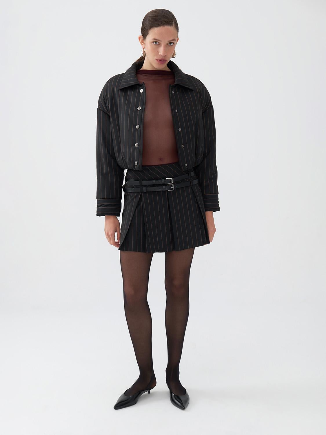  Çizgili Vatkalı Mont