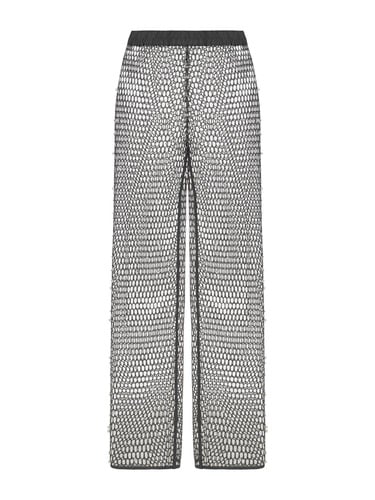  Parıltı İplikli File Pantolon