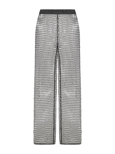  Parıltı İplikli File Pantolon