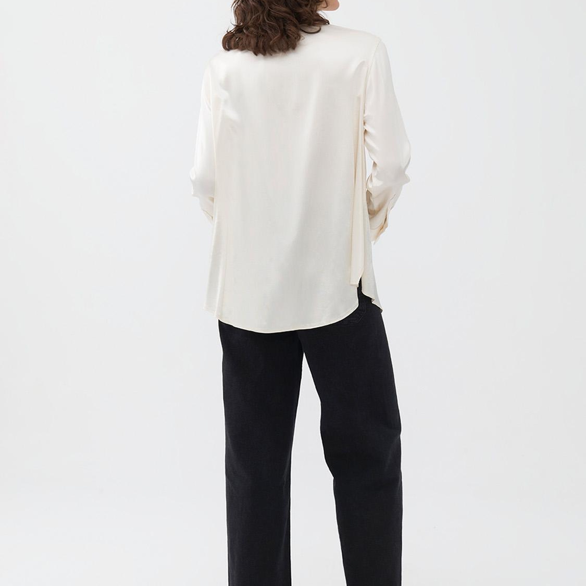 Dökümlü Saten Gömlek