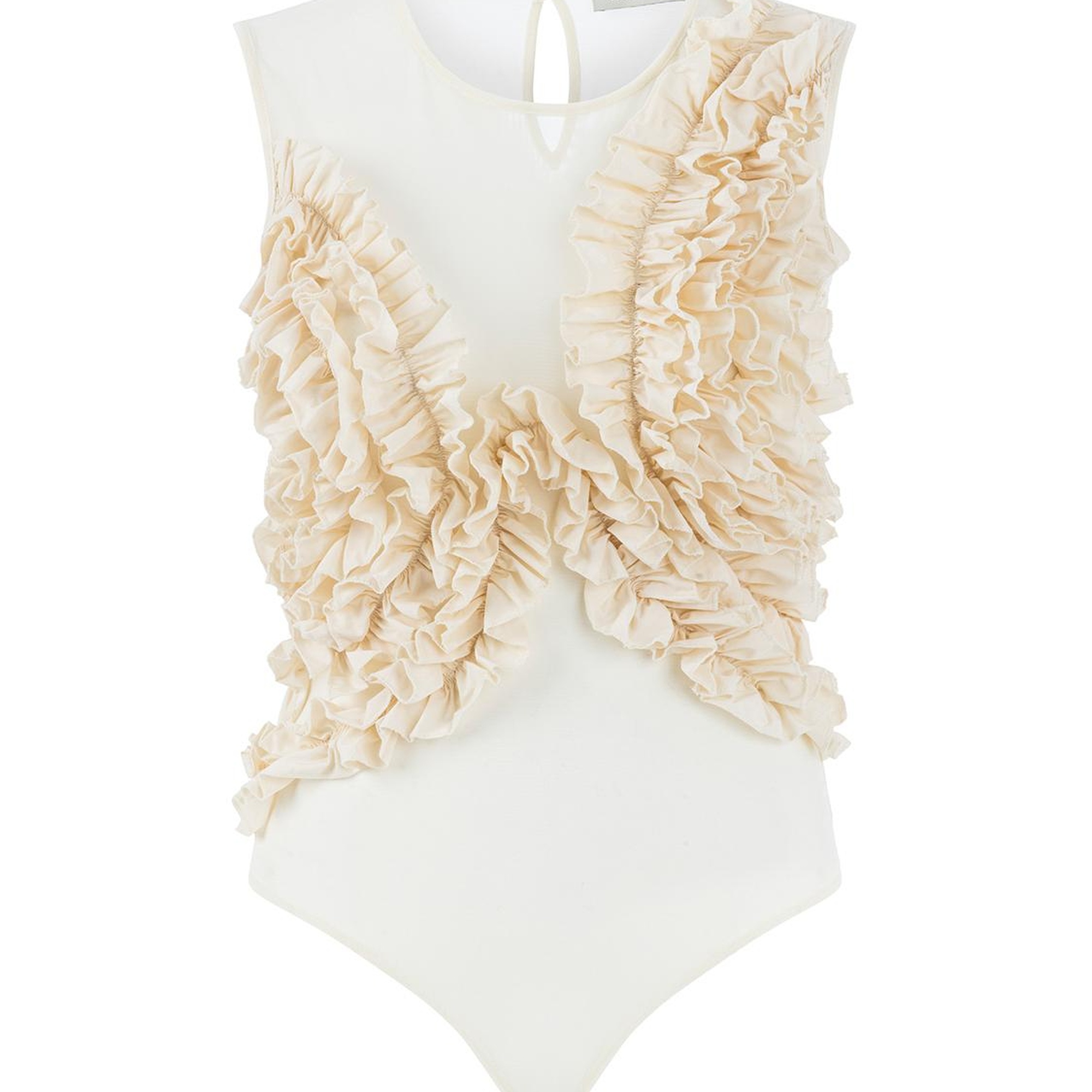 Fırfır Detaylı Tül Body