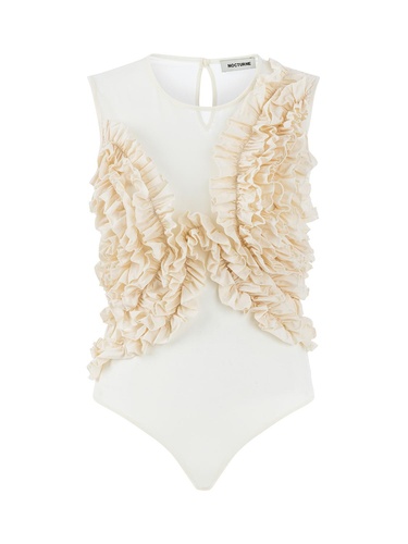  Fırfır Detaylı Tül Body