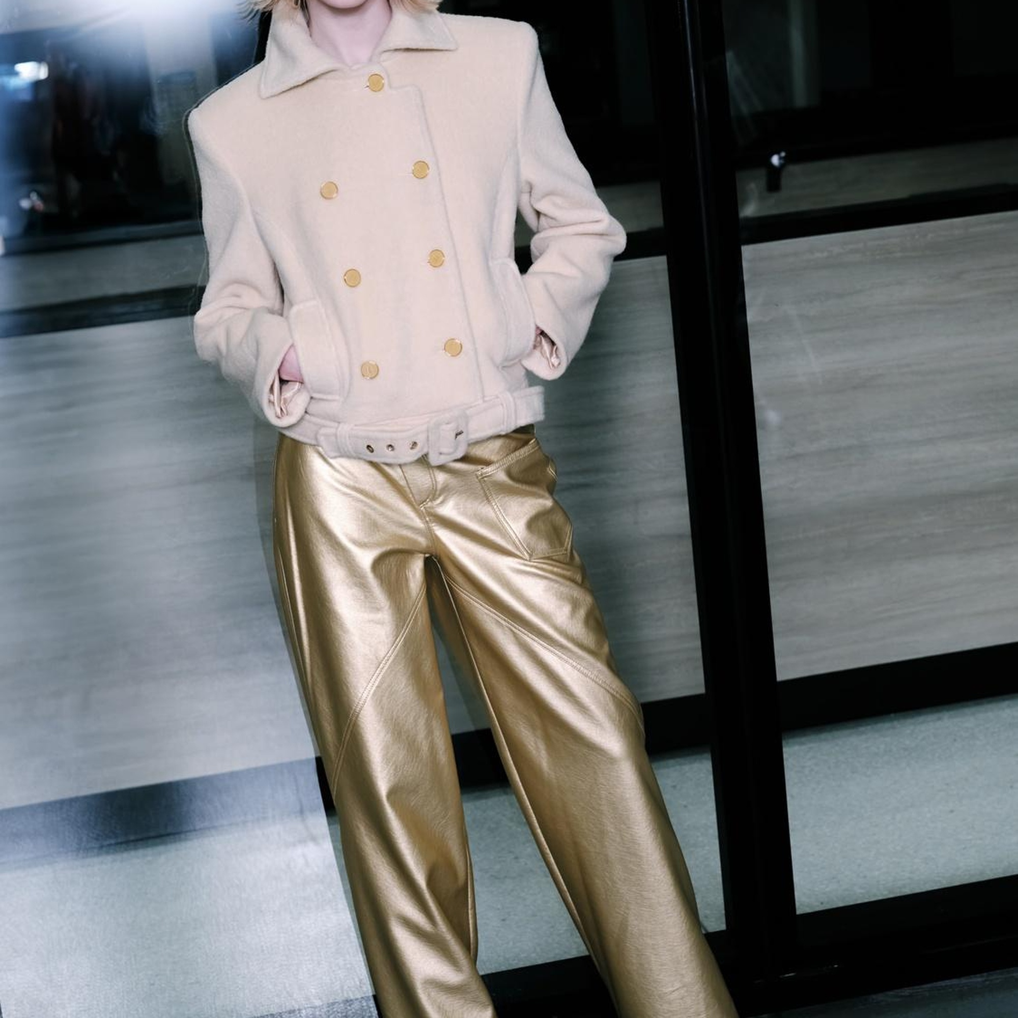 Yüksek Bel Suni Deri Pantolon