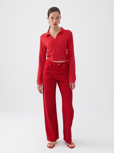  Taş Tasarımlı Jean Pantolon