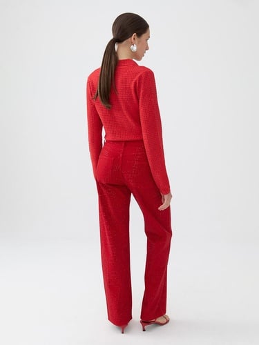  Taş Tasarımlı Jean Pantolon