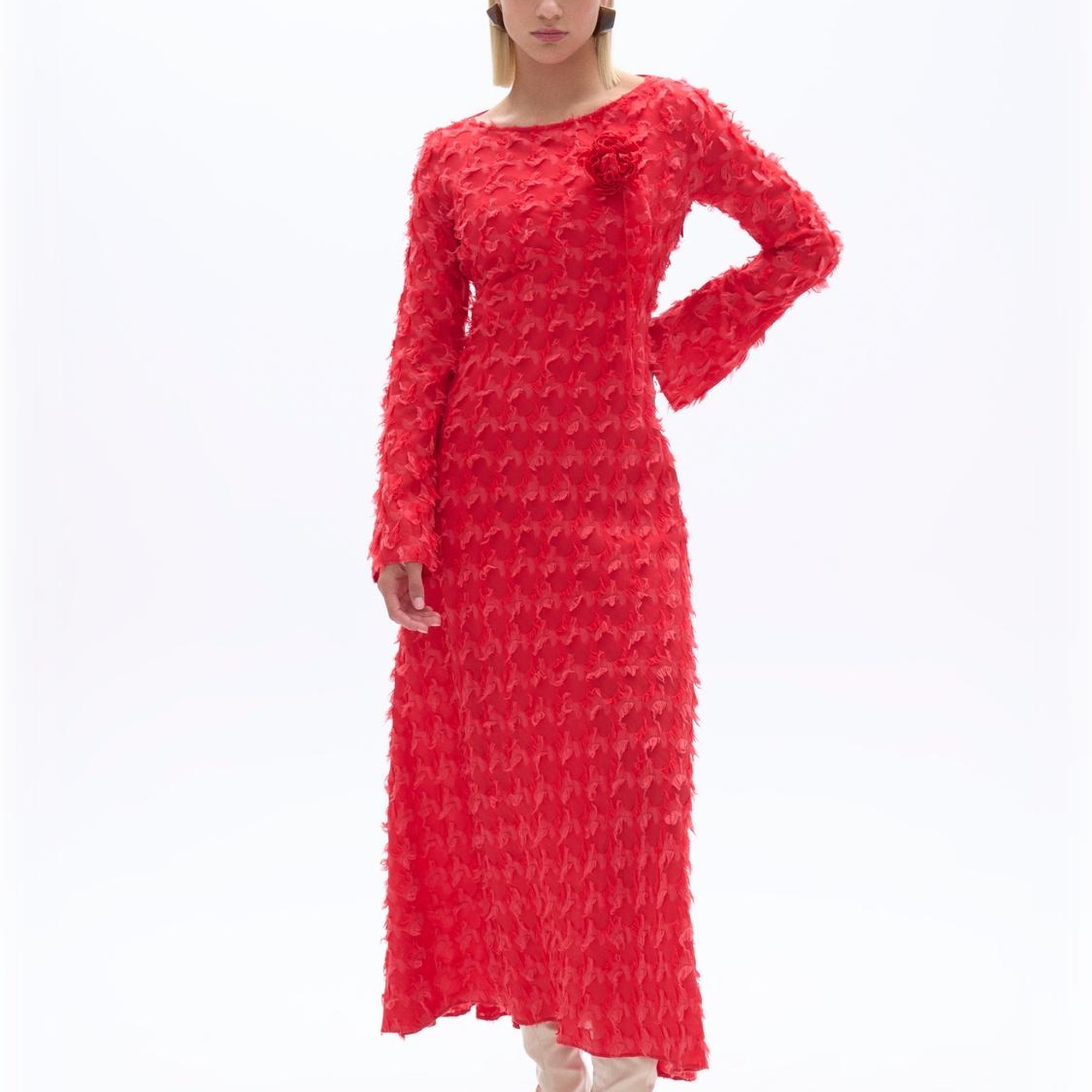 Sırt Dekolteli Maxi Elbise