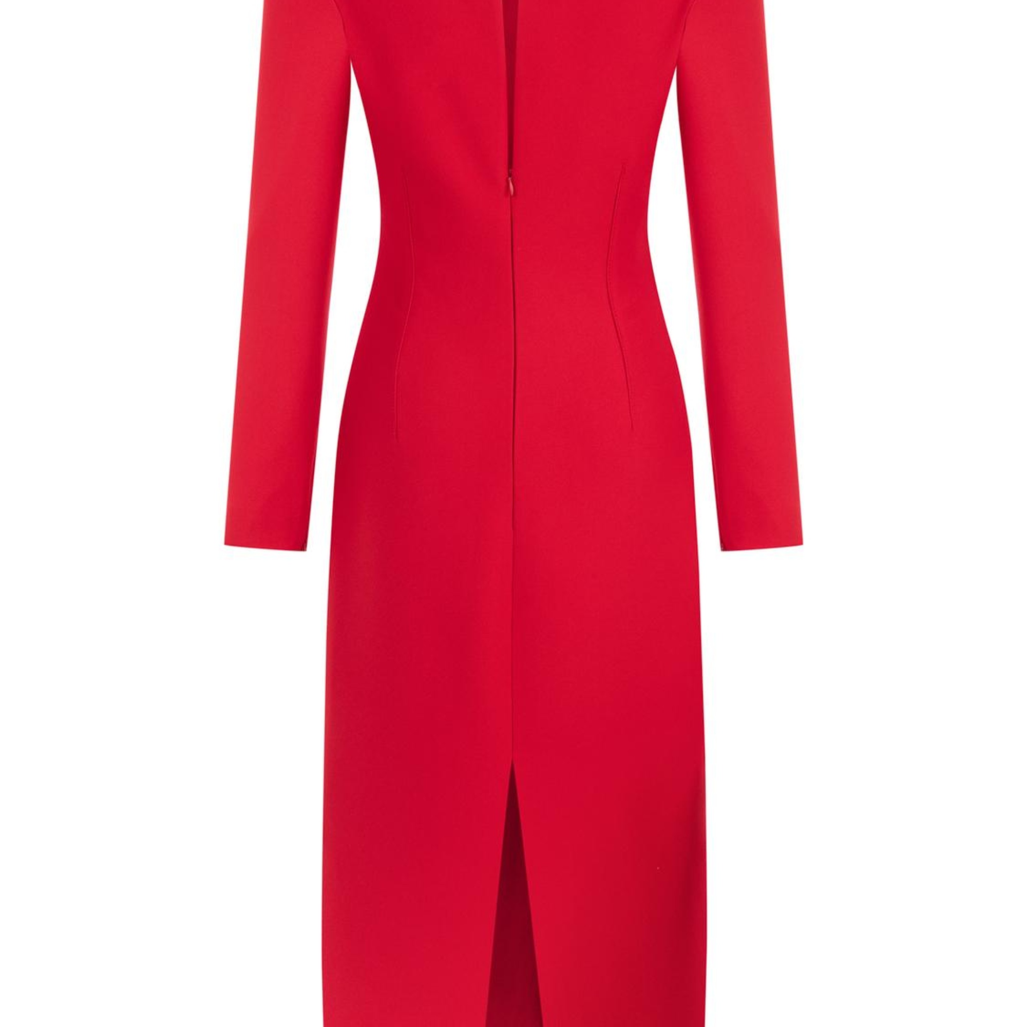 Kare Yaka Midi Elbise