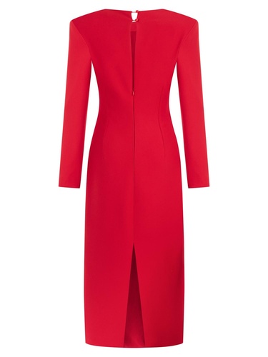  Kare Yaka Midi Elbise