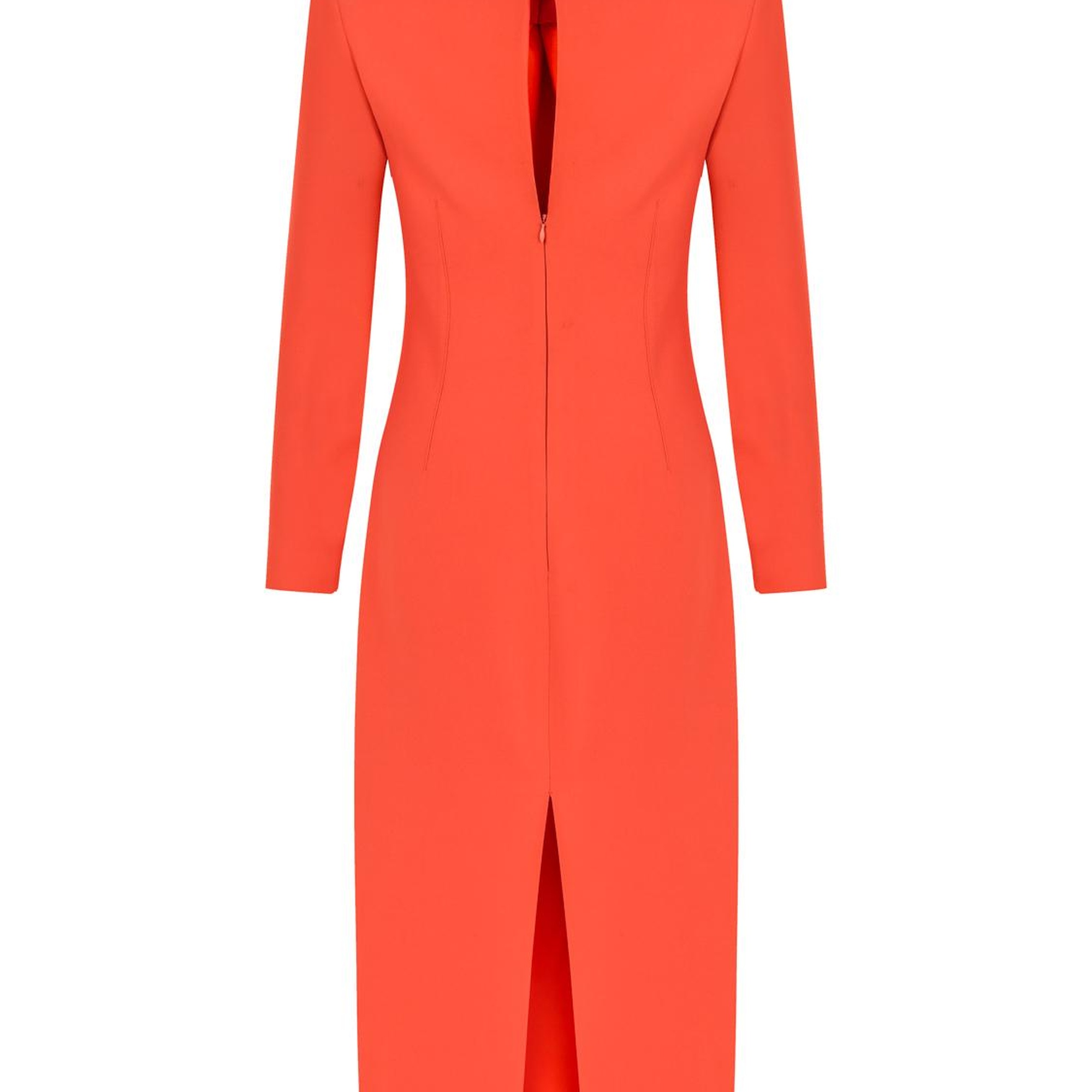 Vatkalı Kravat Yaka Midi Elbise