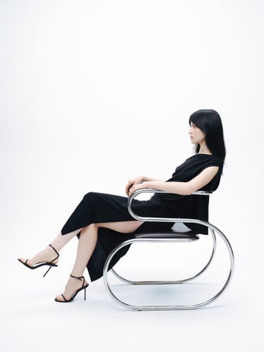  Drape Detaylı Maxi Elbise