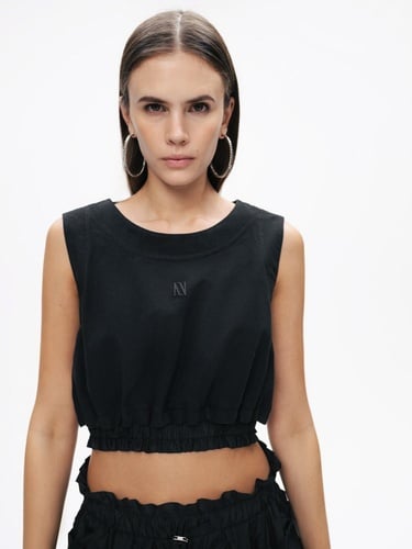  Baskı Detaylı Crop Top