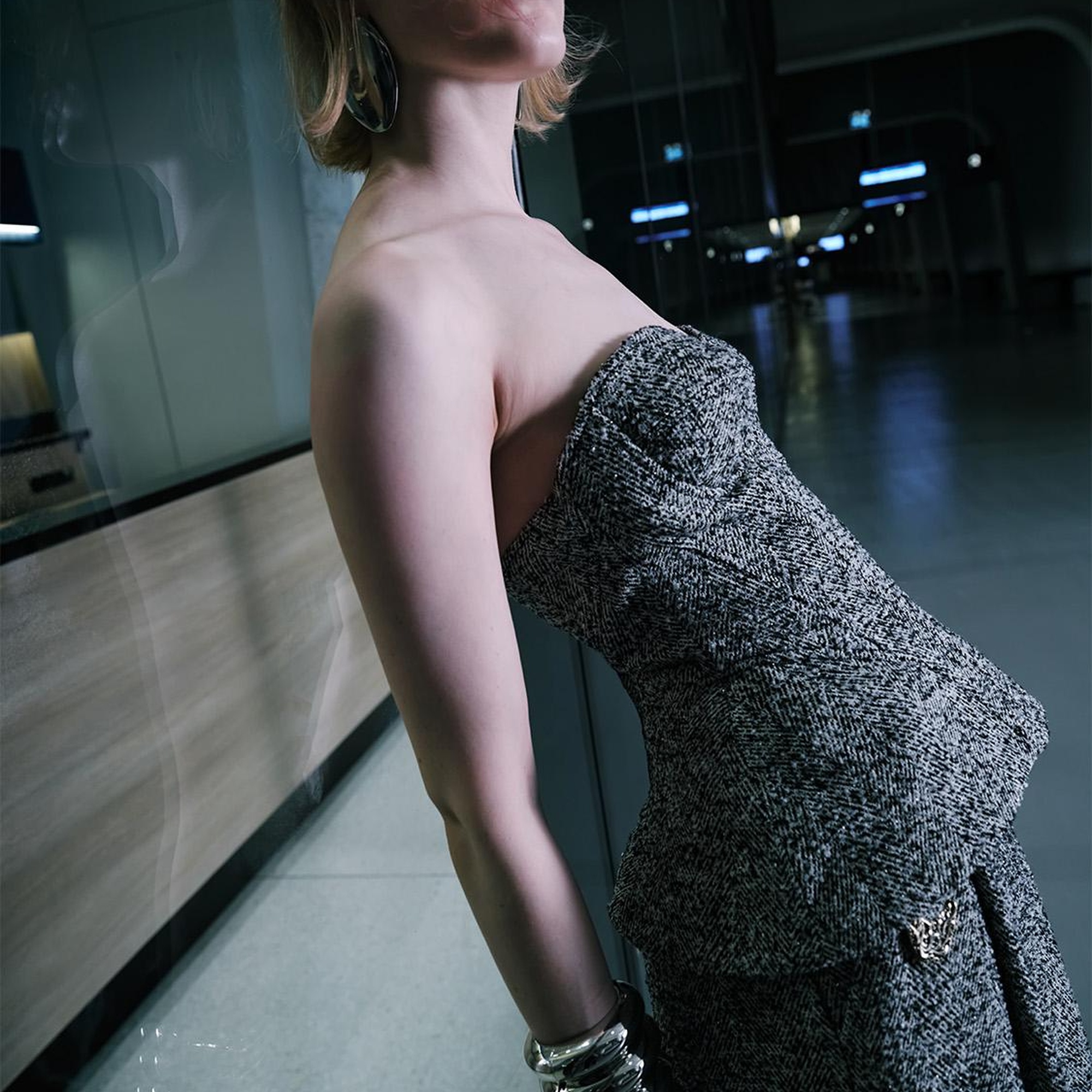 Straplez Kalp Yaka Bluz