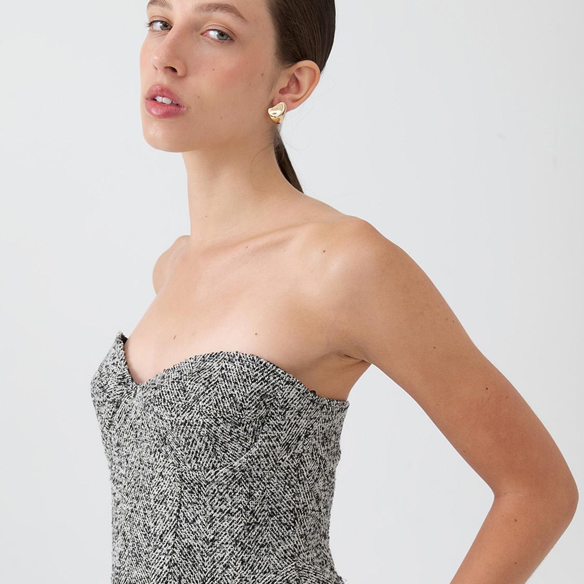 Straplez Kalp Yaka Bluz