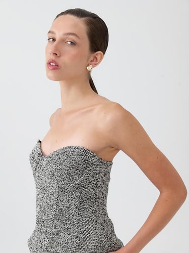  Straplez Kalp Yaka Bluz