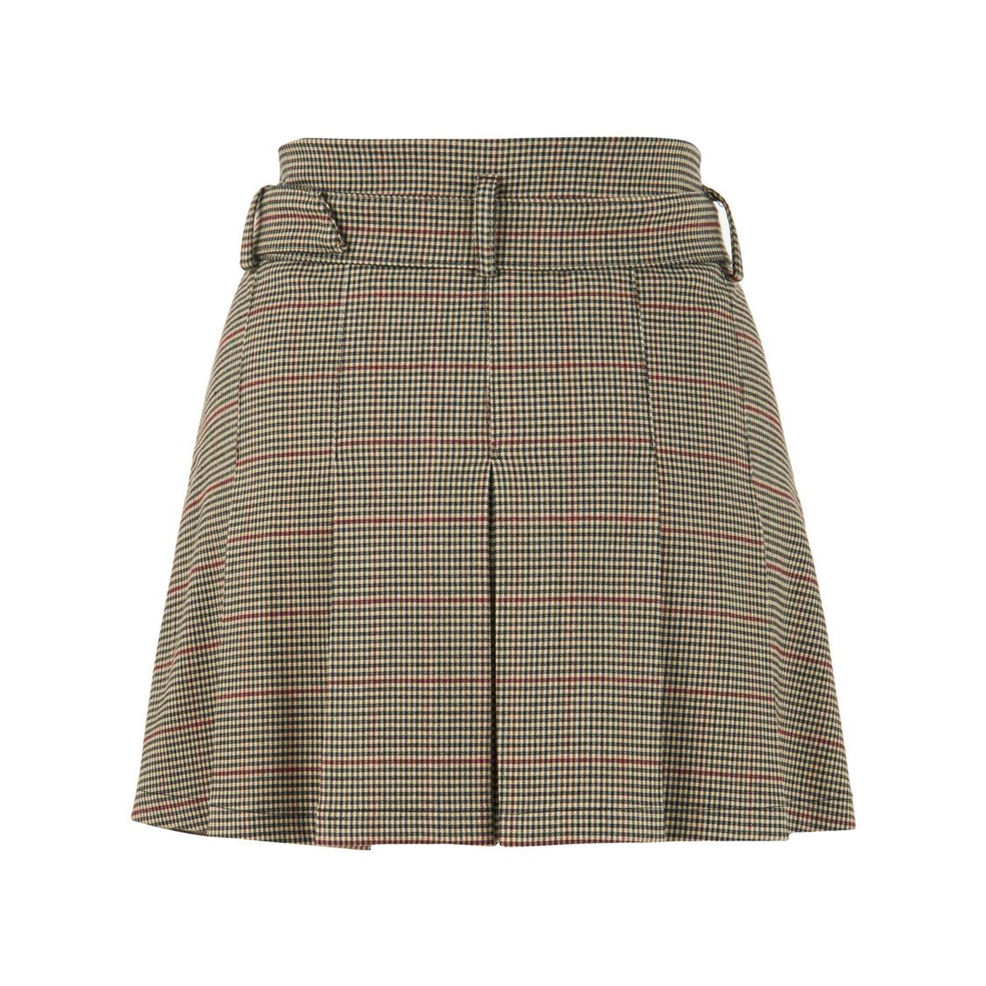 Kemerli Pileli Mini Etek