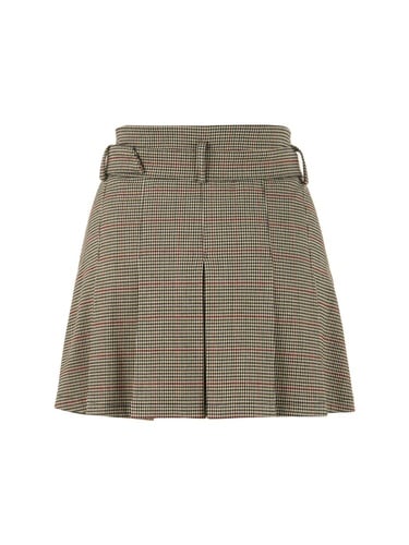  Kemerli Pileli Mini Etek