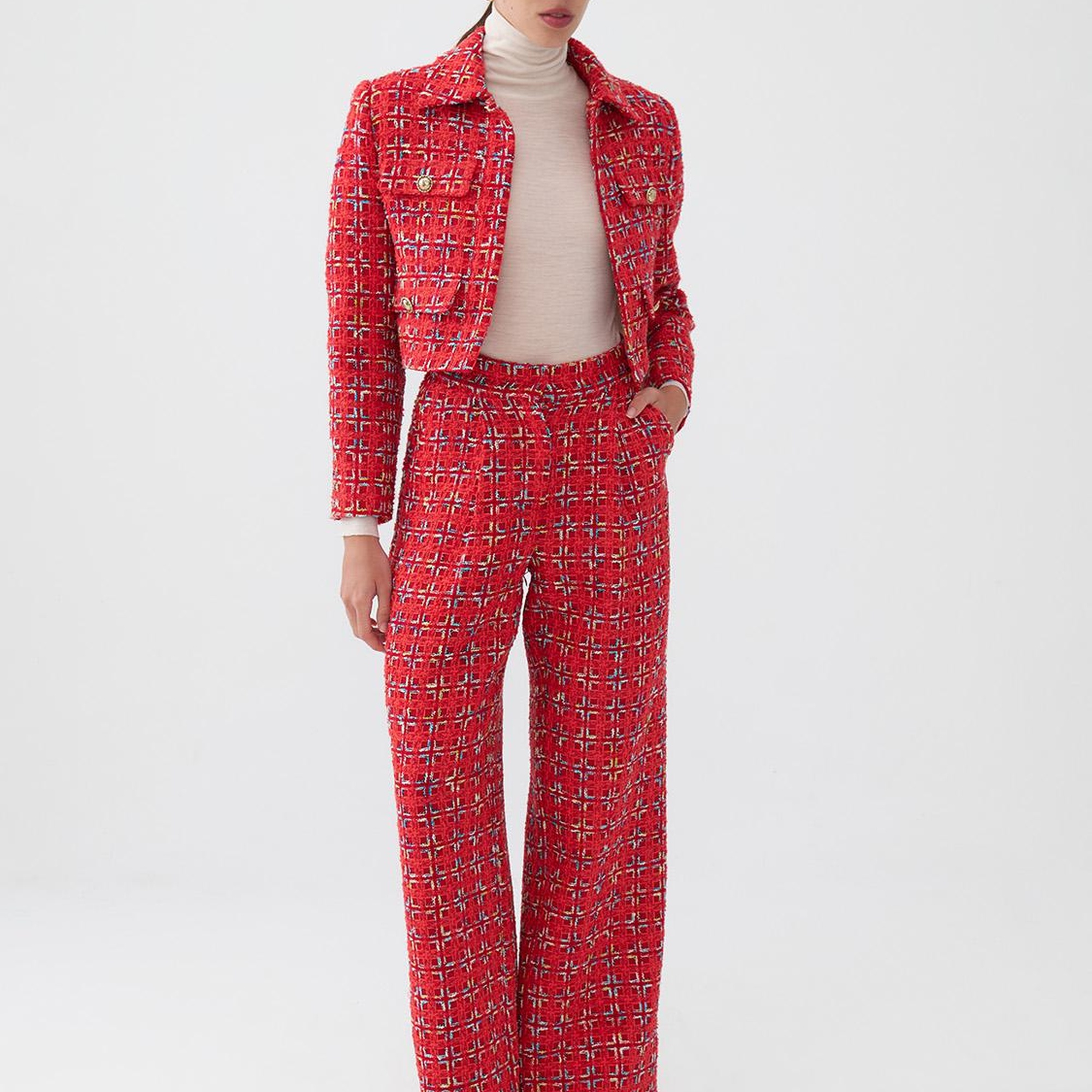 Yüksek Bel Tüvit Pantolon