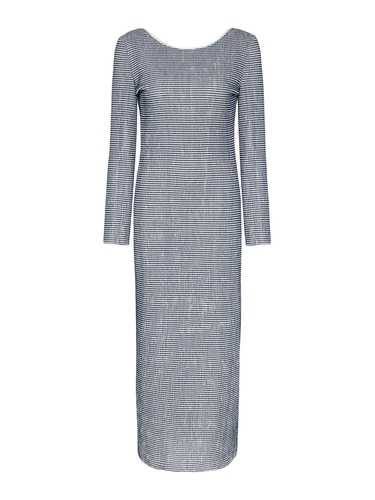  Sırt Dekolteli Çizgili Elbise