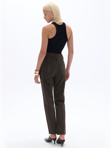  Taş Detaylı Mom Fit Jean Pantolon