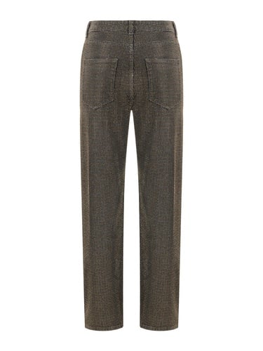  Taş Detaylı Mom Fit Jean Pantolon