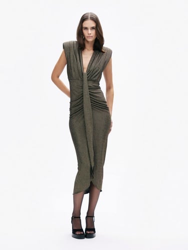  Vatkalı Maxi Elbise