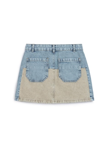  Yıkama Efektli Mini Denim Etek