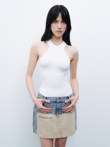  Yıkama Efektli Mini Denim Etek