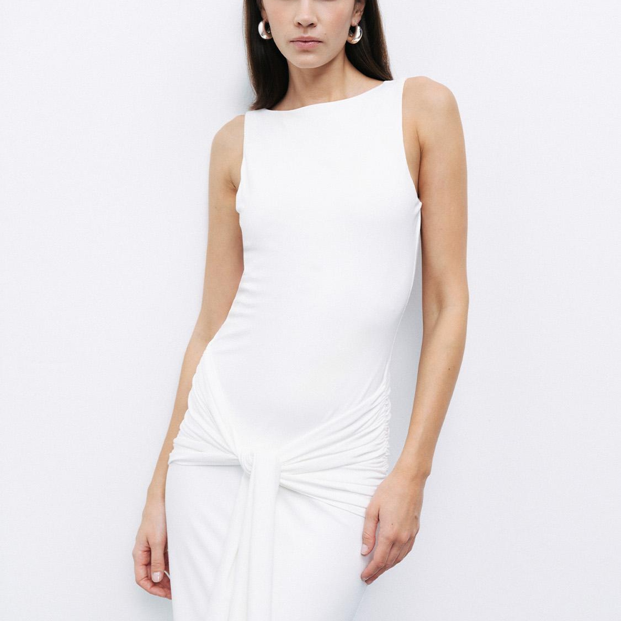 Sırt Dekolteli Maxi Elbise