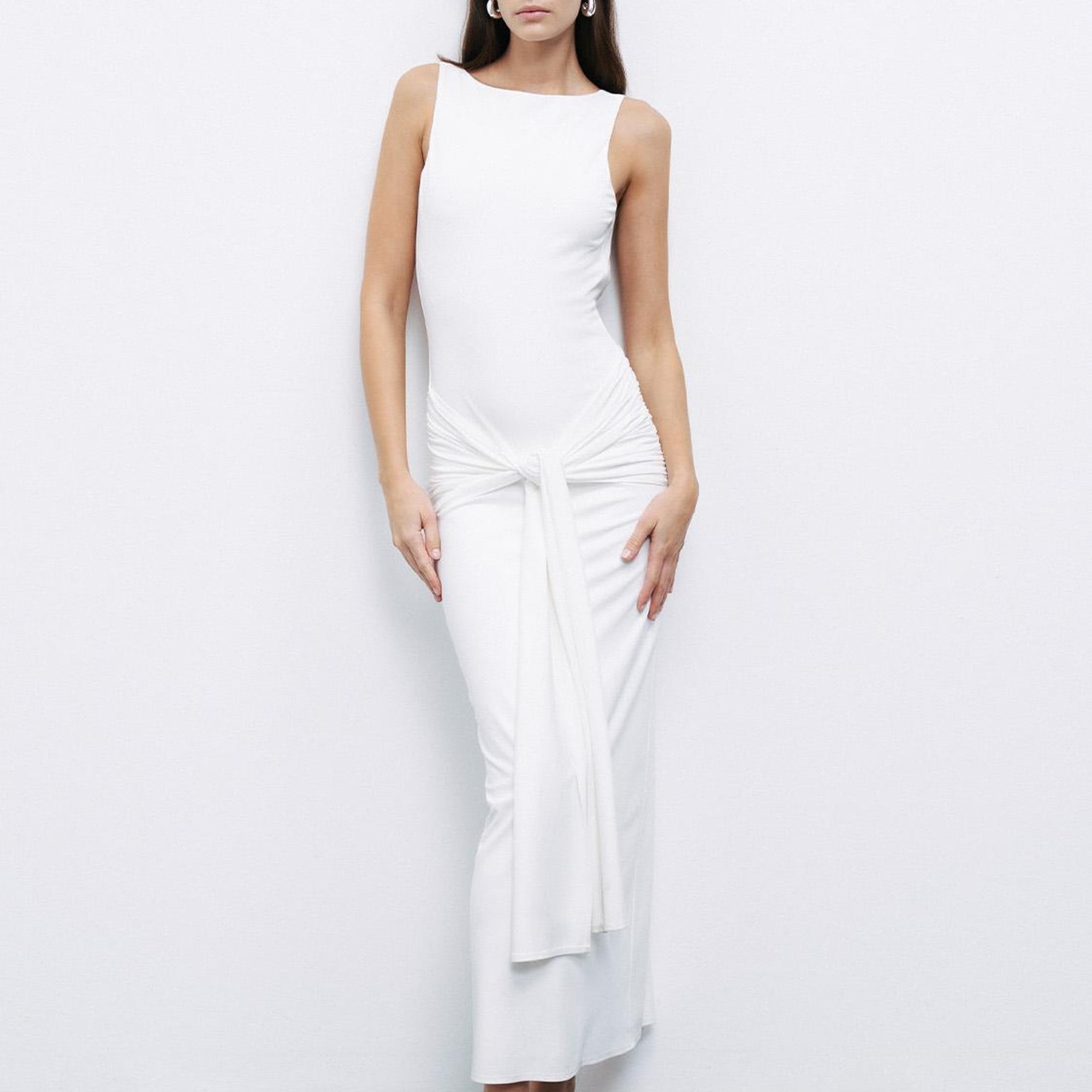 Sırt Dekolteli Maxi Elbise