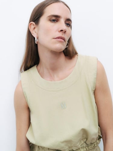  Baskı Detaylı Crop Top