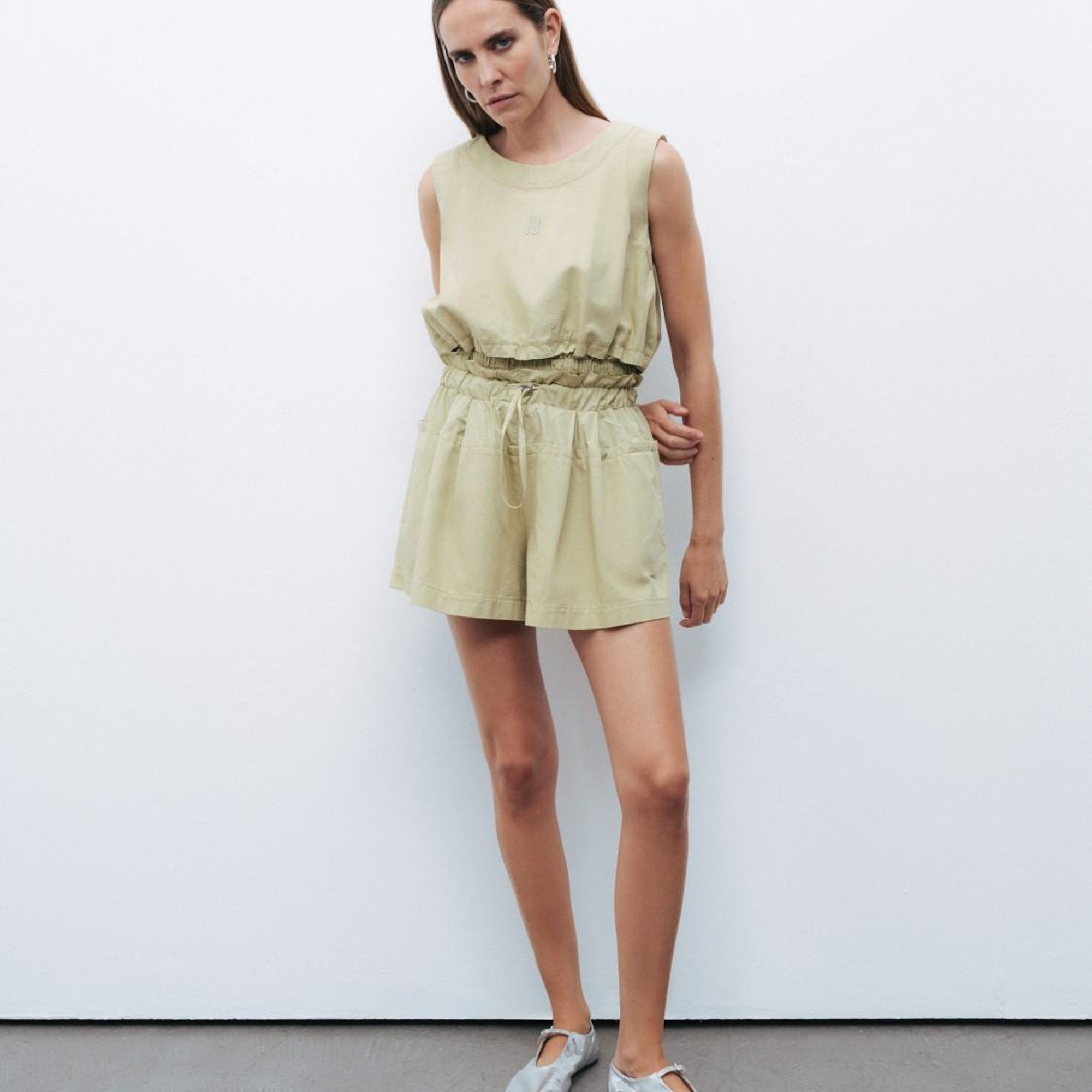 Baskı Detaylı Mini Şort