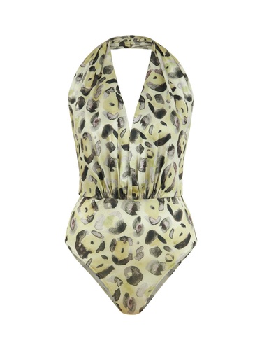  Desenli Halter Yaka Body