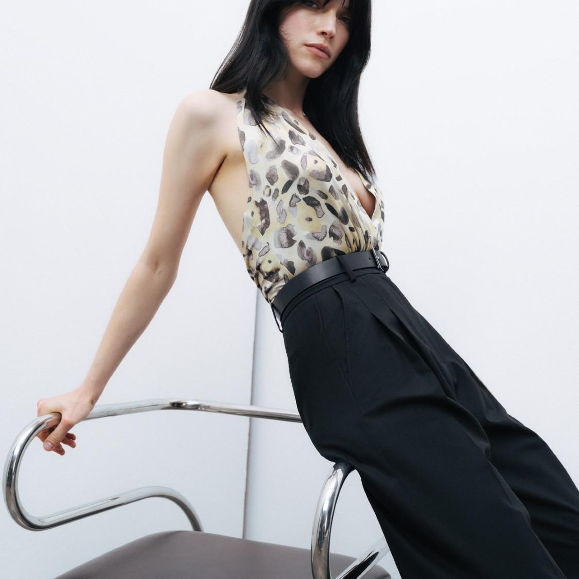 Desenli Halter Yaka Body