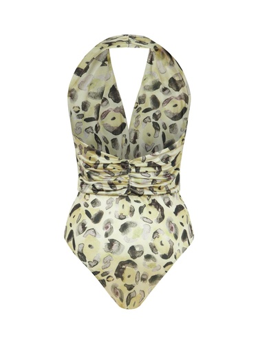  Desenli Halter Yaka Body