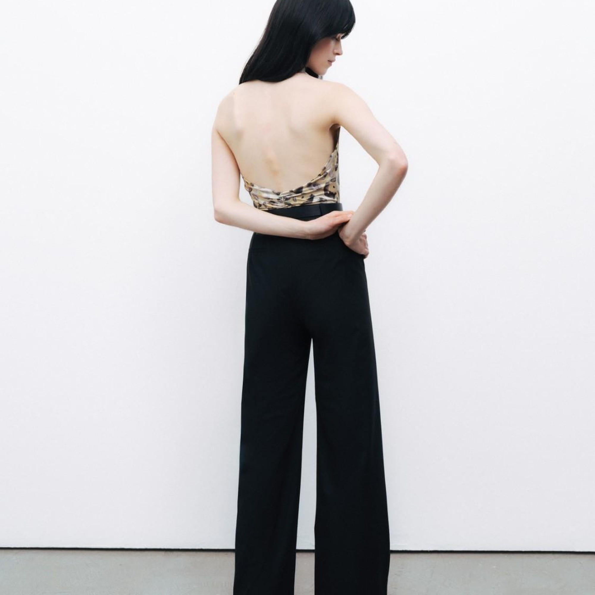 Desenli Halter Yaka Body