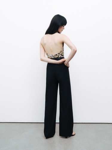  Desenli Halter Yaka Body