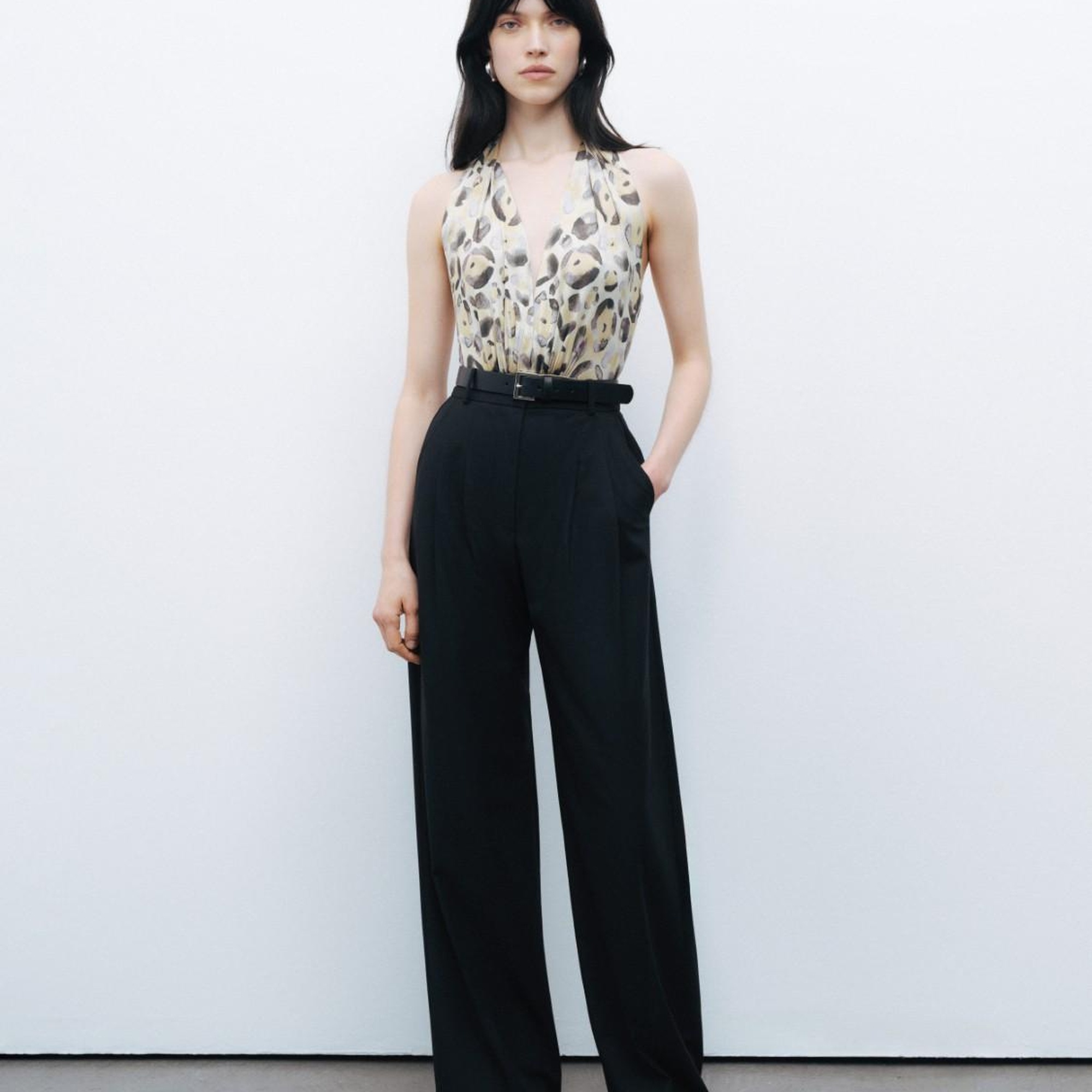 Desenli Halter Yaka Body