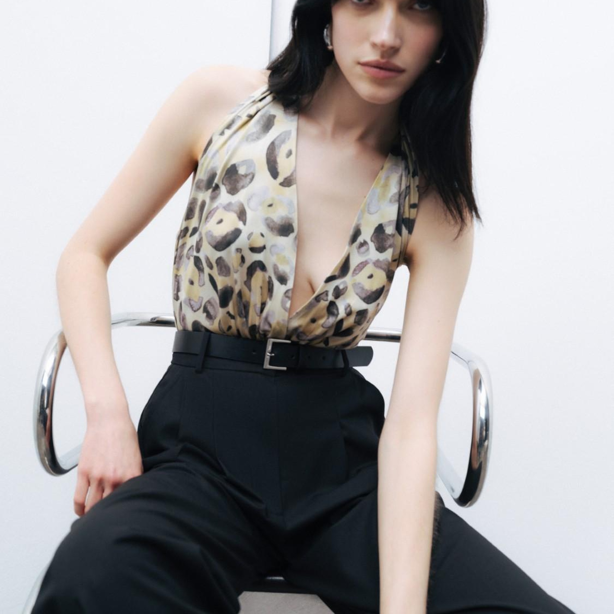 Desenli Halter Yaka Body