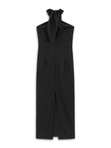  Boyundan Bağlamalı Midi Elbise