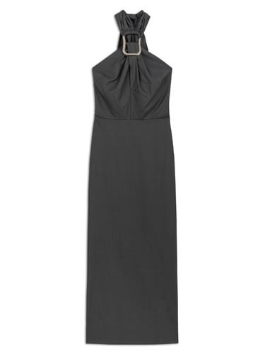  Boyundan Bağlamalı Midi Elbise