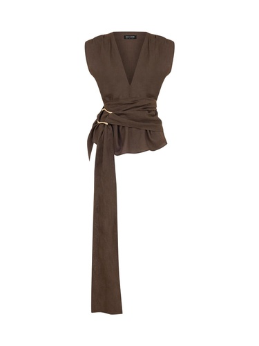  Bel Aksesuar Detaylı Bluz