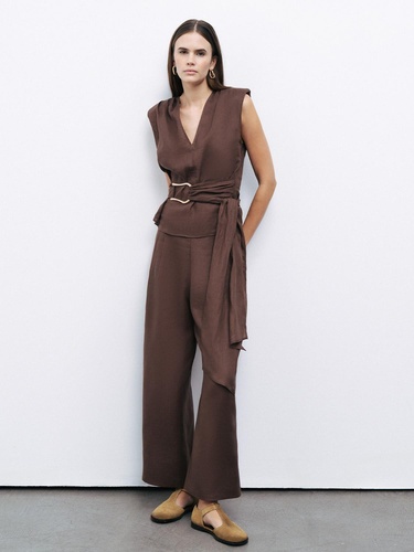  Bel Aksesuar Detaylı Bluz